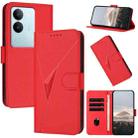 For vivo S17 Triangle Pattern Buckle Clasp Leather Phone Case(Red) - 1