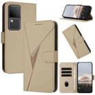 For vivo S18 Triangle Pattern Buckle Clasp Leather Phone Case(Gold) - 1