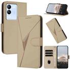 For vivo V29e Global Triangle Pattern Buckle Clasp Leather Phone Case(Gold) - 1