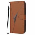 For vivo Y02A Triangle Pattern Buckle Clasp Leather Phone Case(Brown) - 2