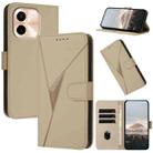 For vivo Y28 4G Triangle Pattern Buckle Clasp Leather Phone Case(Gold) - 1