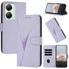 For vivo Y35m+ Triangle Pattern Buckle Clasp Leather Phone Case(Light Purple) - 1