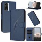 For vivo Y55s 2021 Triangle Pattern Buckle Clasp Leather Phone Case(Royal Blue) - 1