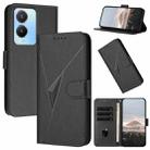 For vivo Y56 Triangle Pattern Buckle Clasp Leather Phone Case(Black) - 1