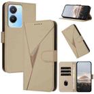 For vivo Y56 Triangle Pattern Buckle Clasp Leather Phone Case(Gold) - 1