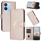 For vivo Y56 Triangle Pattern Buckle Clasp Leather Phone Case(Rose Gold) - 1