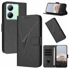 For vivo Y78 Triangle Pattern Buckle Clasp Leather Phone Case(Black) - 1