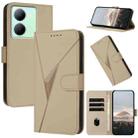 For vivo Y78 Triangle Pattern Buckle Clasp Leather Phone Case(Gold) - 1