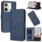 For vivo Y100 Triangle Pattern Buckle Clasp Leather Phone Case(Royal Blue) - 1