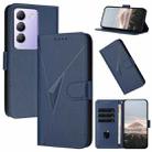 For vivo Y100 5G IDN Triangle Pattern Buckle Clasp Leather Phone Case(Royal Blue) - 1