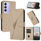 For vivo Y100 5G IDN Triangle Pattern Buckle Clasp Leather Phone Case(Gold) - 1