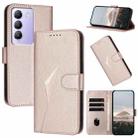 For vivo Y100 5G IDN Triangle Pattern Buckle Clasp Leather Phone Case(Rose Gold) - 1