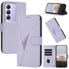 For vivo Y100 5G IDN Triangle Pattern Buckle Clasp Leather Phone Case(Light Purple) - 1