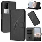 For vivo iQOO 7 India / iQOO Neo5 Triangle Pattern Buckle Clasp Leather Phone Case(Black) - 1