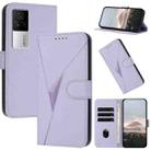 For vivo iQOO 7 India / iQOO Neo5 Triangle Pattern Buckle Clasp Leather Phone Case(Light Purple) - 1