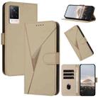 For vivo S9 Triangle Pattern Buckle Clasp Leather Phone Case(Gold) - 1