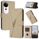 For vivo S19 Pro Triangle Pattern Buckle Clasp Leather Phone Case(Gold) - 1