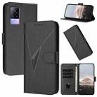 For vivo V21e 4G / Y73 2021 Triangle Pattern Buckle Clasp Leather Phone Case(Black) - 1