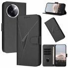For vivo Y200i Triangle Pattern Buckle Clasp Leather Phone Case(Black) - 1