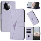 For vivo Y200i Triangle Pattern Buckle Clasp Leather Phone Case(Light Purple) - 1