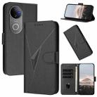For vivo V50 Triangle Pattern Buckle Clasp Leather Phone Case(Black) - 1