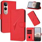 For vivo V50 Lite 4G / 5G Triangle Pattern Buckle Clasp Leather Phone Case(Red) - 1