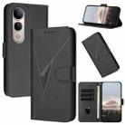 For vivo V50 Lite 4G / 5G Triangle Pattern Buckle Clasp Leather Phone Case(Black) - 1