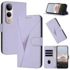 For vivo V50 Lite 4G / 5G Triangle Pattern Buckle Clasp Leather Phone Case(Light Purple) - 1