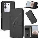 For vivo Y29 4G Triangle Pattern Buckle Clasp Leather Phone Case(Black) - 1