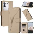 For vivo Y29 4G Triangle Pattern Buckle Clasp Leather Phone Case(Gold) - 1