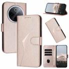 For vivo iQOO Z10 / T4 / Y300 Pro Triangle Pattern Buckle Clasp Leather Phone Case(Rose Gold) - 1