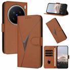 For vivo X200 Pro Triangle Pattern Buckle Clasp Leather Phone Case(Brown) - 1