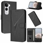 For vivo Y400 Pro 5G Triangle Pattern Buckle Clasp Leather Phone Case(Black) - 1