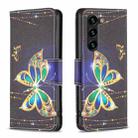 For Samsung Galaxy S25+ 5G Colored Drawing Pattern Leather Phone Case(Big Butterfly) - 1
