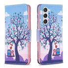 For Samsung Galaxy S25 5G Colored Drawing Pattern Leather Phone Case(Owl) - 1
