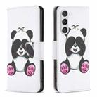 For Samsung Galaxy S25 5G Colored Drawing Pattern Leather Phone Case(Panda) - 1