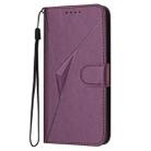 For Motorola Moto E13 Triangle Pattern Buckle Clasp Leather Phone Case(Dark Purple) - 2