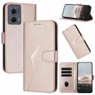 For Motorola Edge 5G 2024 Triangle Pattern Buckle Clasp Leather Phone Case(Rose Gold) - 1