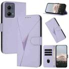 For Motorola Edge 5G 2024 Triangle Pattern Buckle Clasp Leather Phone Case(Light Purple) - 1