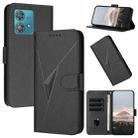 For Motorola Edge 40 Neo 5G Triangle Pattern Buckle Clasp Leather Phone Case(Black) - 1