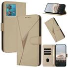 For Motorola Edge 40 Neo 5G Triangle Pattern Buckle Clasp Leather Phone Case(Gold) - 1