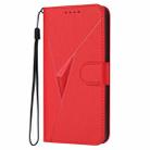For Motorola Edge 2022 Triangle Pattern Buckle Clasp Leather Phone Case(Red) - 2