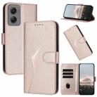 For Motorola Moto G Stylus 2024 Triangle Pattern Buckle Clasp Leather Phone Case(Rose Gold) - 1