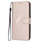 For Motorola Moto G14 Triangle Pattern Buckle Clasp Leather Phone Case(Rose Gold) - 2