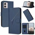 For Motorola Moto G53 Triangle Pattern Buckle Clasp Leather Phone Case(Royal Blue) - 1