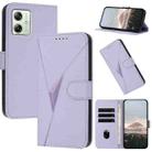 For Motorola Moto G54 5G Global / EU Triangle Pattern Buckle Clasp Leather Phone Case(Light Purple) - 1