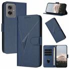 For Motorola Moto G55 Triangle Pattern Buckle Clasp Leather Phone Case(Royal Blue) - 1