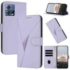 For Motorola Moto S30 Pro 5G Triangle Pattern Buckle Clasp Leather Phone Case(Light Purple) - 1