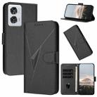 For Motorola Edge 50 Fusion Triangle Pattern Buckle Clasp Leather Phone Case(Black) - 1