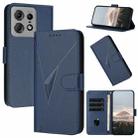 For Motorola Edge 50 Pro Triangle Pattern Buckle Clasp Leather Phone Case(Royal Blue) - 1